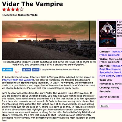 Vidar The Vampire (2017) Film Review